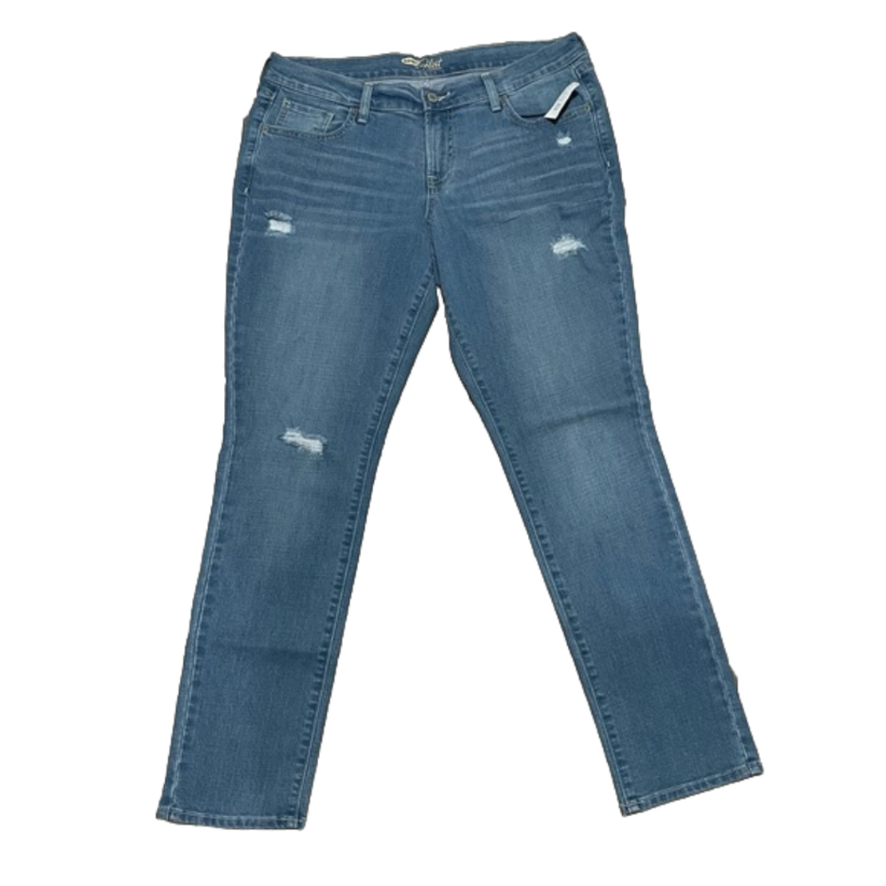 Old Navy Flirt Blue Denim Distressed Jeans size 12 NWT
